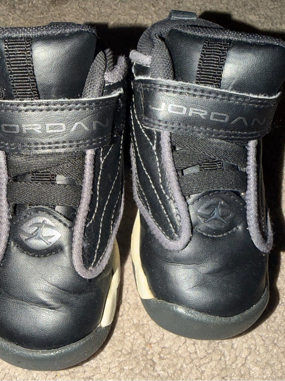 Jordan Kids Black and Gray High-Top Sneakers